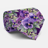 Élégante Pansies violettes Pansy Cravates floraux (Roulé)