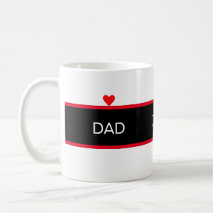 Elegante papa met hart op zwart en wit koffiemok