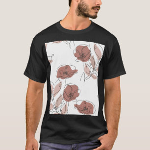 Elegante papaverbloemen naadloos patroon t-shirt