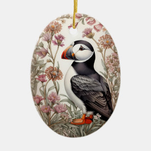Elegante Papegaaiduiker William Morris Geïnspireer Keramisch Ornament