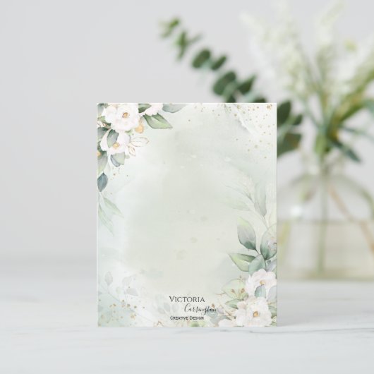 Élégante papeterie professionnelle Floral Gold Gre (Debout devant)
