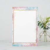 Élégante papeterie rose parties scintillant 5,5 po (Debout devant)