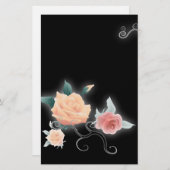 Élégante papeterie Vintage Florale Rose (Devant / Derrière)