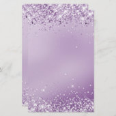 Élégante papeterie violette parties scintillant 5, (Devant / Derrière)