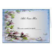 Elégante Papillon Floral Violet Table Place Card (Devant Horizontal)