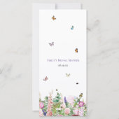 Elégante Papillons & Carte de menu Floral (Dos)