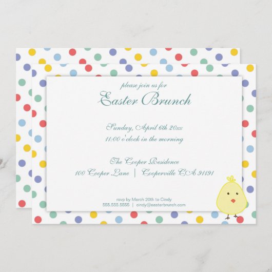 Elégante Pâques Pointe Brunch Invitation (Devant / Derrière)