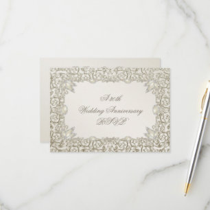 Elegante Parel 30-jarig Huwelijksjubileum RSVP Kaartje