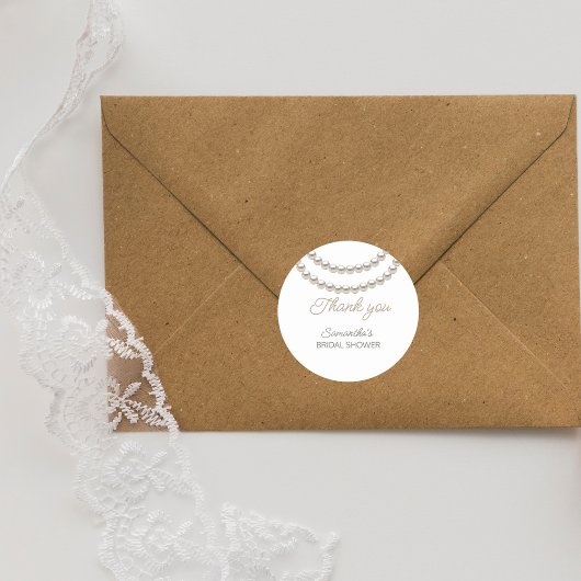 Elegante Parel Bruidsmeisje Borrel Ronde Sticker