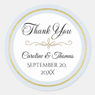 Elegante Parel Gouden Script Trouw Romantische Par Ronde Sticker