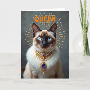 Elegante Parel Kat Verjaardagskaart Kaart