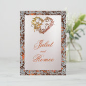 Elegante parel, koperlint & sprankeling 2 kaart (Staand voorkant)