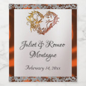 Elegante parel, koperlint & sprankeling wijn etiket (Enkel label)