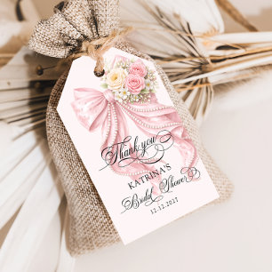 Elegante parel lint bruiloft feest cadeau etikette cadeaulabel