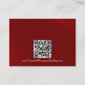 Elegante parel, rood lint & Sparkle QR-code Informatiekaartje (Achterkant)