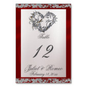 Elegante parel, rood lint & sprankeling kaart (Achterkant)