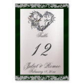 Elegante parel, smaragdgroen lint & sprankeling kaart (Achterkant)