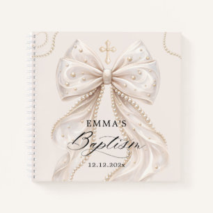 Elegante parel strik baby meisje notitieboek