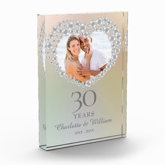 Elegante parel voor 30-jarig huwelijksjubileum fotoblokken (Links)