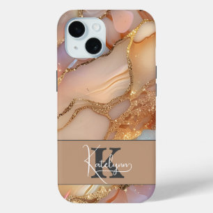 Elegante parelmoer en glinsterend gouden monogram