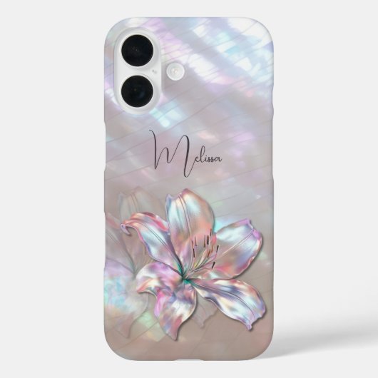 Elegante parelmoer Lily Case-Mate iPhone Case (Achterkant)