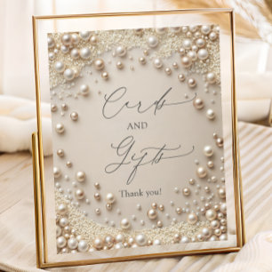 Elegante Parelmoeren en Diamanten Kaarten en Cadea Poster