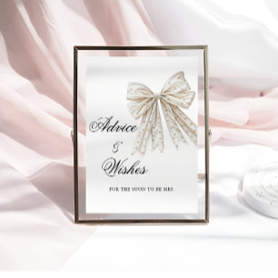 Elegante parels boog advies en wensen teken poster