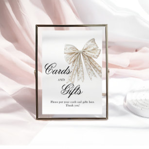 Elegante Parels Bow Kaarten en geschenken Poster