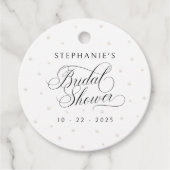 Elegante Parels Bruidsdouche Bedankjes Labels (Voorkant)