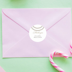 Elegante Parels Bruidsfeest Ronde Sticker