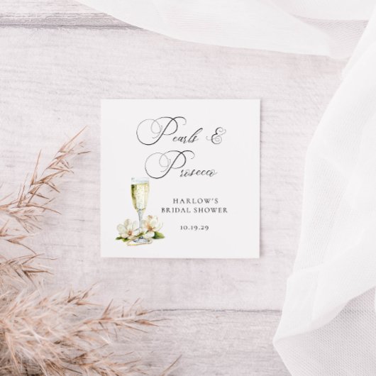 Elegante Parels en Prosecco Bruidsdiner  Vierkante Sticker