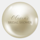 Elegante parels en prosecco bruidsfeest  ronde sticker (Voorkant)