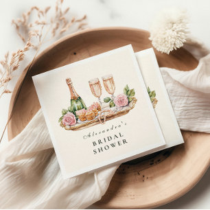 Elegante Parels en Prosecco Bruidsfeest Servet