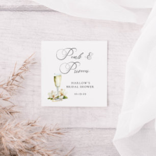 Elegante Parels en Prosecco Bruidsfeest Vierkante Sticker