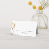 Elegante parels en Prosecco gevouwen plaats kaart (Voorkant)