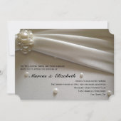 Elegante Parels Ivoor Cream Wedding Invitation Kaart (Voorkant)