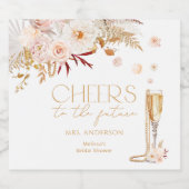 Elegante parels met Floral Sparkling Sparkling Wijnetiket (Enkel label)