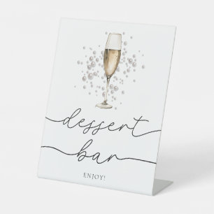 Elegante parels & Prosecco Vrijgezellenfeest Desse Reclamebord Met Voetstuk