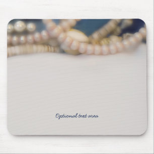 Elegante parels & zee schelpen strand gepersonalis muismat