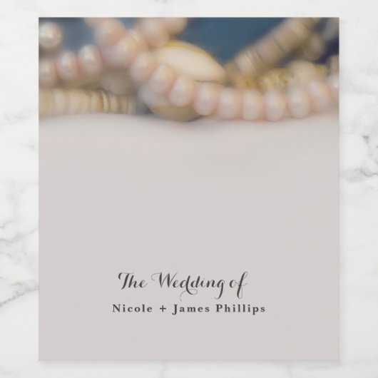 Elegante Parels & Zeeschelpen Strand Wijn Labels Wijn Etiket (Enkel label)