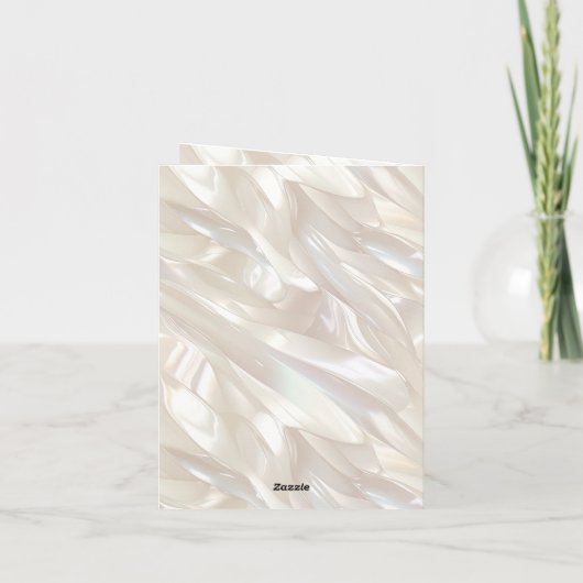 Elegante Parelwitte Schelp Abstract Bedankkaart (Achterkant)