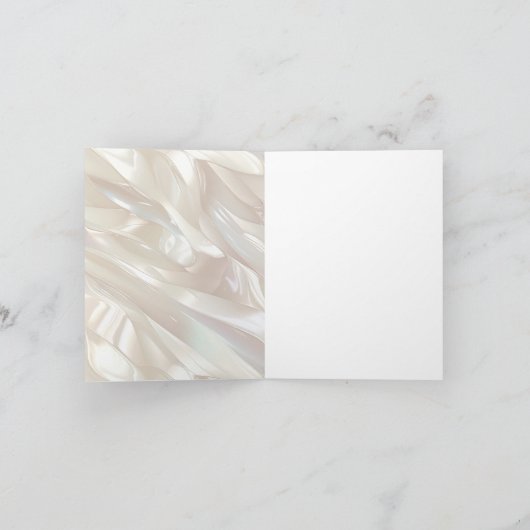 Elegante Parelwitte Schelp Abstract Bedankkaart (Binnen)