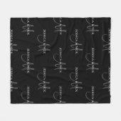 Elegante paren namen & monogram fleece deken (Voorkant (Horizontaal))