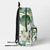 Elegante parfumfles met witte orchidee bedrukte rugzak (Links)