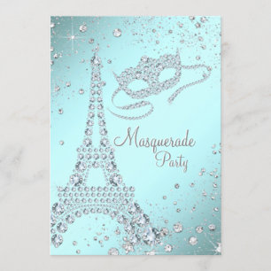 Elegante Parijse Maskerade Feest Kaart