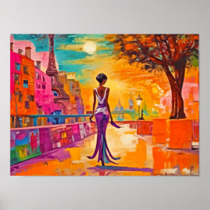 Elegante Parijse print, waarde Poster papier (mat)