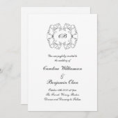 Elegante  Parijse zwart-wit bruiloft Kaart (Voorkant / Achterkant)