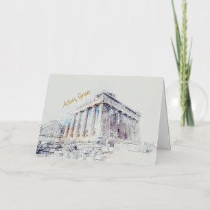 Elegante Parthenon Athene Griekenland Folie Wenska Wenskaart