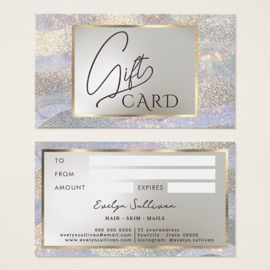 Elégante parties scintillant aquarelle vagues Cart (Devant & derrière)