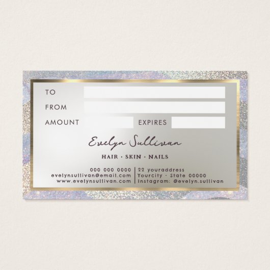 Elégante parties scintillant aquarelle vagues Cart (Dos)